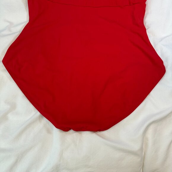 SPANX Red V-Neck Shaping & Tummy Control One-Piece Swimsuit - 14 - Picture 11 of 13